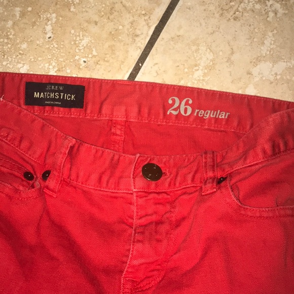 J Crew Matchstick red jeans Size 26 - Picture 3 of 3